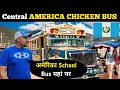 Central america chicken bus  indian in guatemala city 