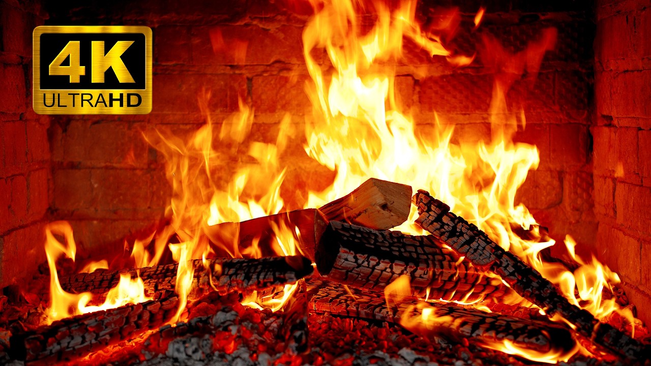 🔥 Уютный камин 4K UHD • Теплое потрескивание огня • Домашняя атмосфера.