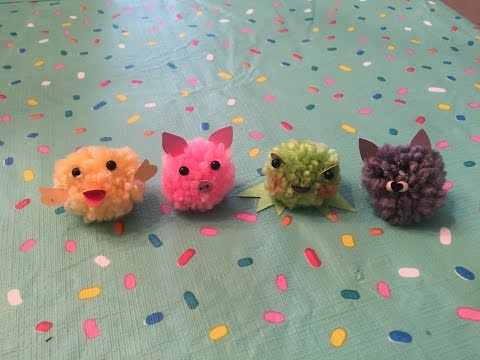 Diy Mini Pom Pom Pets With Yarn Youtube