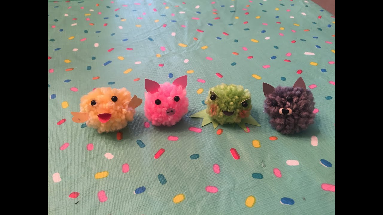 Diy Mini Pom Pom Pets With Yarn Youtube