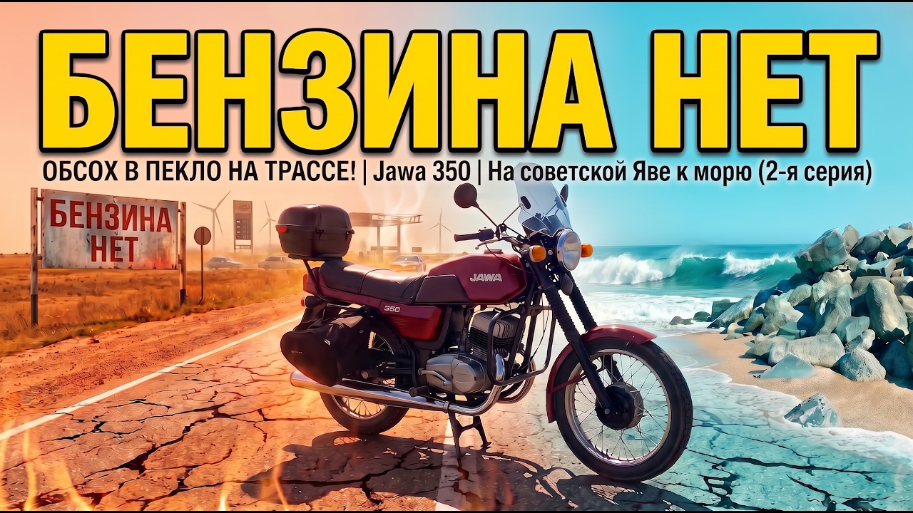 ОБСОХ В ПЕКЛО НА ТРАССЕ! Встречный шторм против Jawa 350 | На советской Яве к морю (2-я серия)
