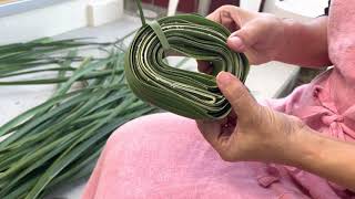 アダン葉の処理_クルクル巻き