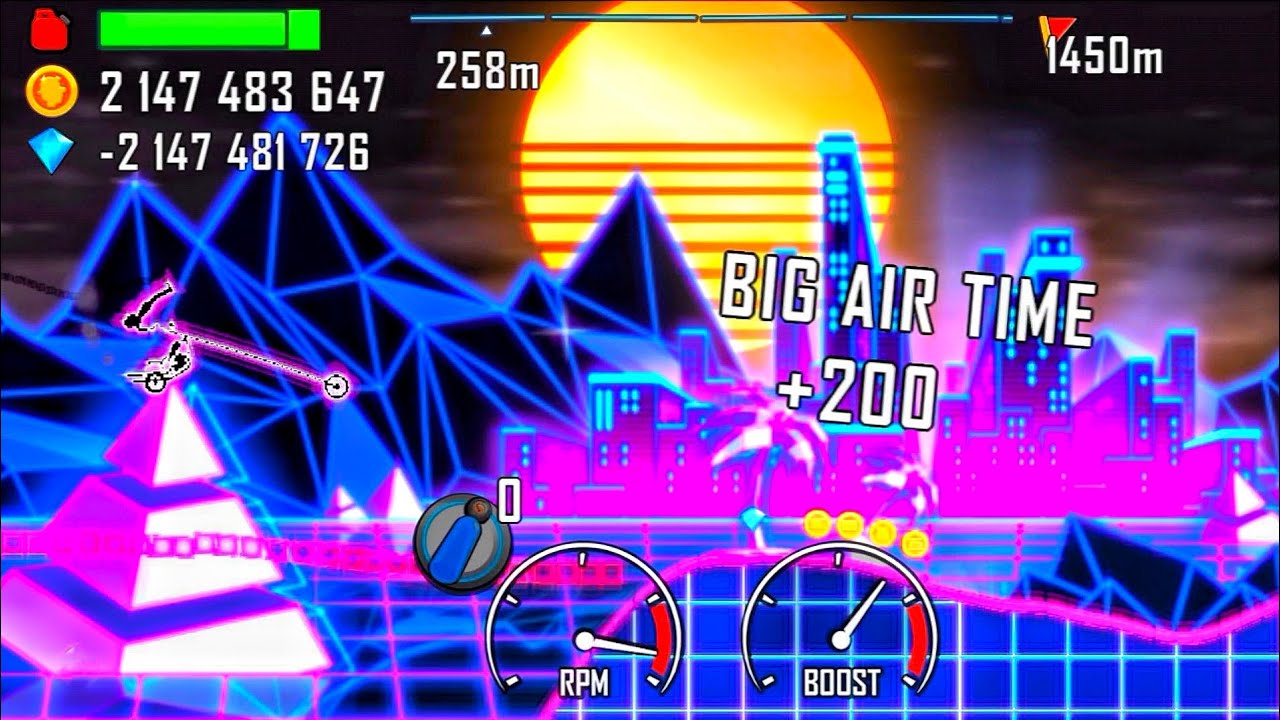 hill climb racing - chopper on neon 