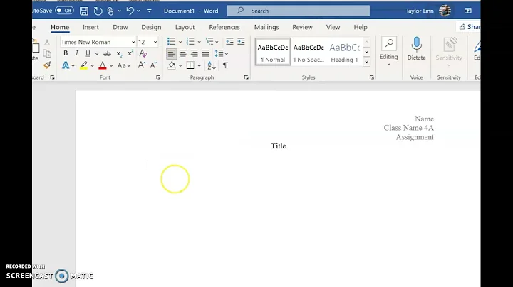 Word Document Expectations - Taylor Linn