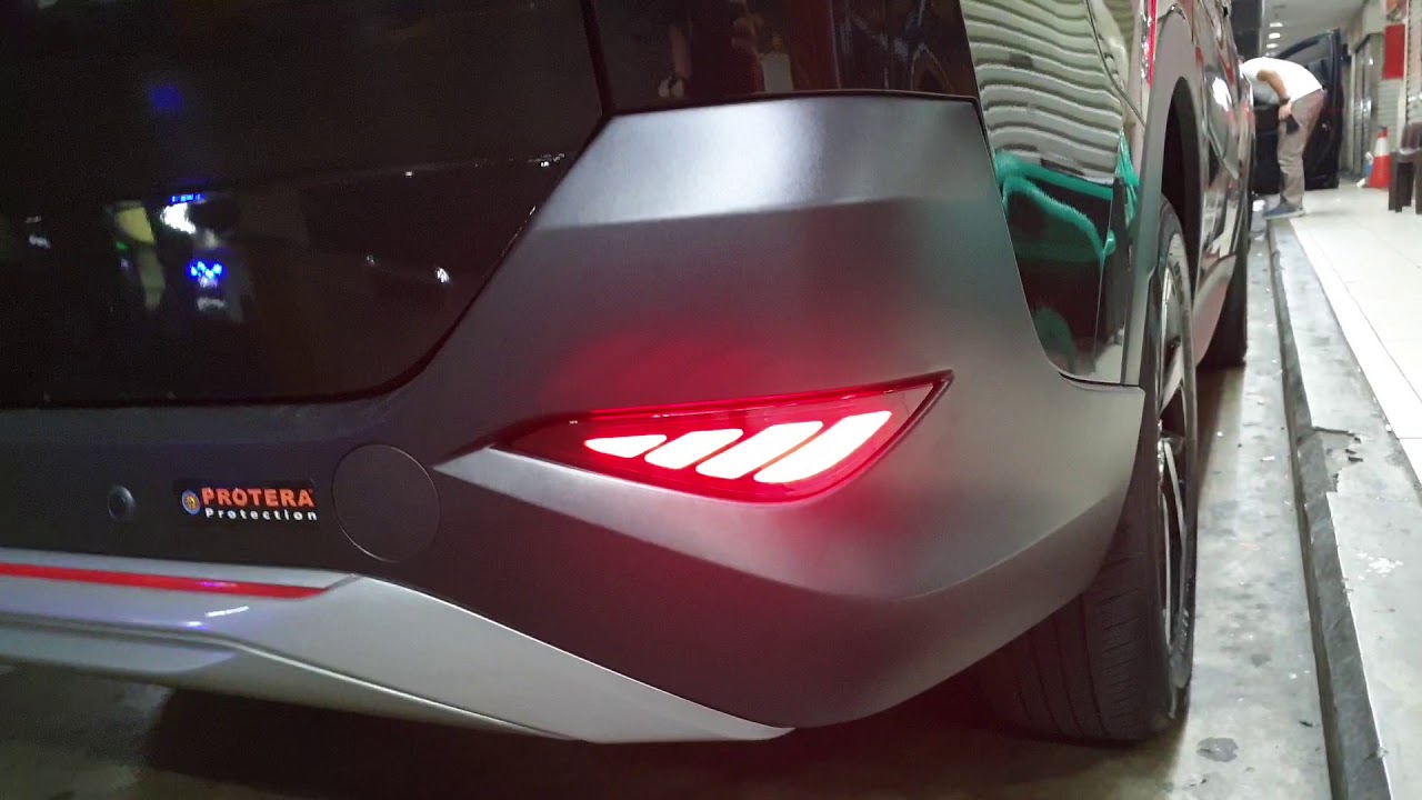 Toyota new rush foglamp led 3colors terang tembus hujan rear bumper