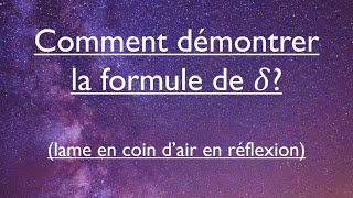 5-Comment Démontrer La Formule De La Différence De Marche?Lame En Coin Dair En Réflexion