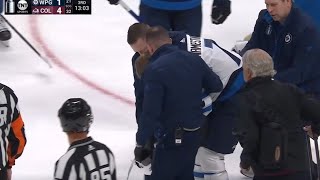 Scary Moment When Vladislav Namestnikov Struck By Puck And Leaves Game