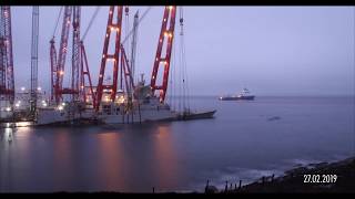 Timelapse Raising Operation Knm Helge Ingstad 24 Hour In One-Minute