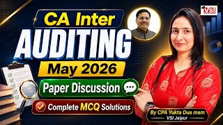 CA Inter Auditing May 2026 Paper Discussion 📝 | Complete MCQ Solutions 🔥