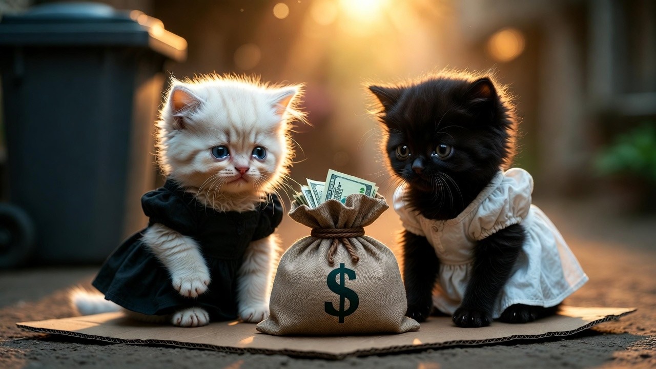 Two Skinny Cats Found MONEY in Abandoned House – What They Did Next SHOCKED Everyone! 😱💰