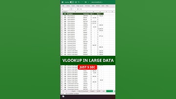 VLOOKUP in LARGE DATA just 5 sec #msexcel #excelTips #shorts