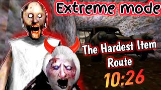 Granny - Extreme mode, The Hardest Item Route(10:26!)✅⚡