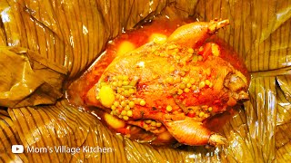 How To Prepare Chicken Luwombo - Okufumba Oluwombo lw'Enkoko - African Food - Mom's Village Kitchen