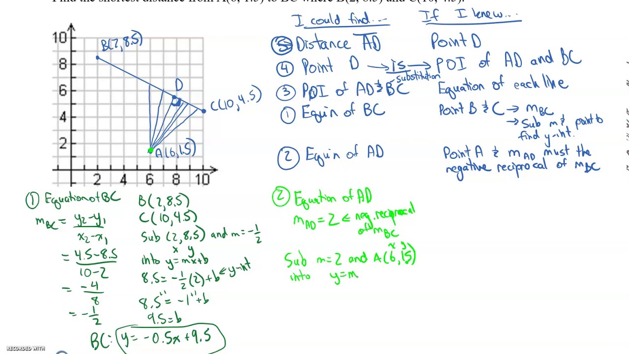 Shortest Distance To A Line Altitude Of A Triangle 2 3b YouTube Shortest Distance To A Line Altitude Of A Triangle 2 3b YouTube