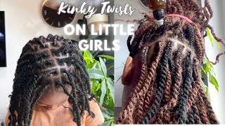 LITTLE GIRLS KINKY TWISTS | BEGINNER FRIENDLY | PROTECTIVE STYLES ON SHORT NATURAL HAIR