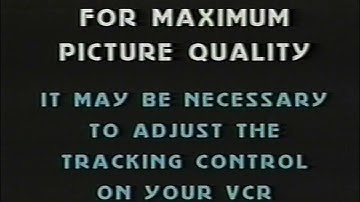 Notice - It May Be Necessary To Adjust The Tracking Control on Your VCR (Audio) 1991