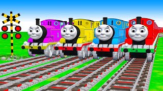 【踏切アニメ】あぶない電車 TRAIN Thomas Climping Pynamid 2025 | Railroad Crossing Animation #train