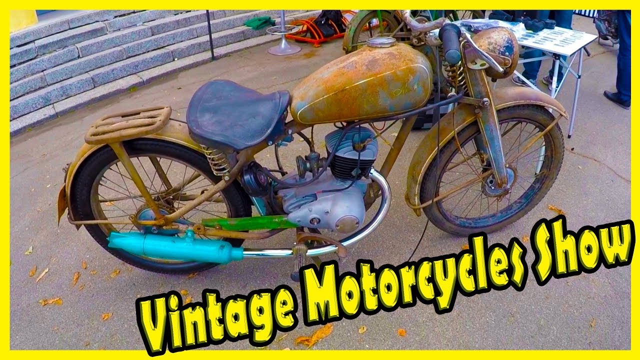 Old and Vintage Motorcycles Show. Retro Vehicles Show "OldCarLand