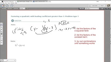 Factoring a quadratic with a leading coefficient greater than 1 - problem type 1