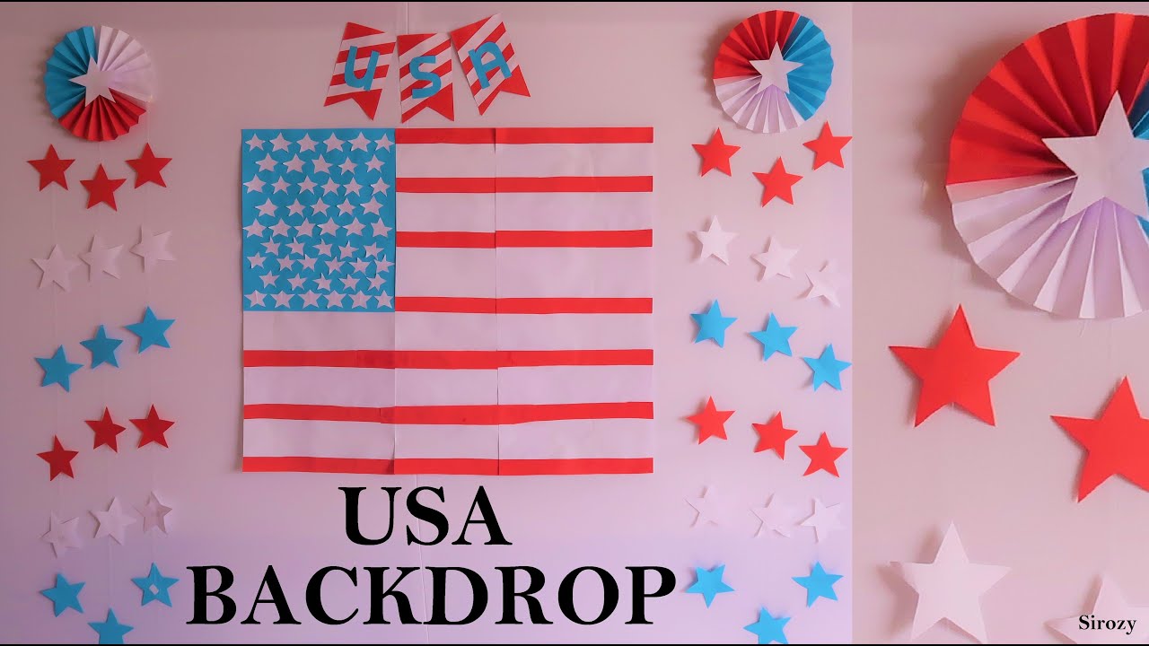 USA Themed Party Decoration DIY Backdrop | Party Decoration ideas | USA Party Decoration