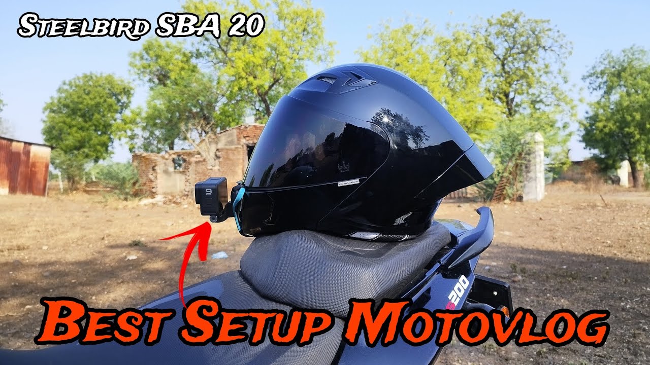 How to Set up Motovlog on Steelbird Viral Helmet SBA 20 7 Wings 😍  Is it really good for Motovlog ?