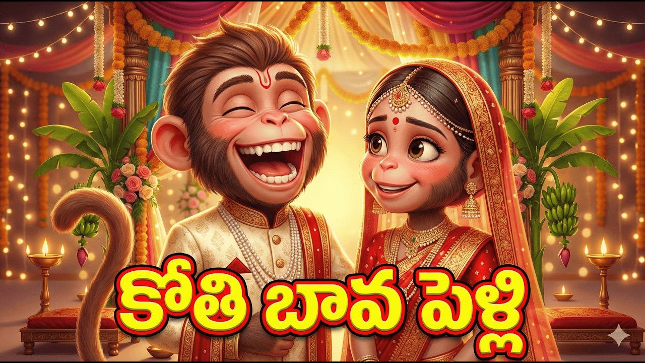 కోతి బావ పెళ్లి | Kothi Bava Pelli – Fun Animal Wedding Song & Rhyme for Kids | Telugu Dhvani