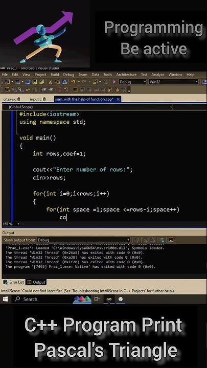 C++ Program Print Pascal's Triangle #programming #coding #youtubeshorts ...