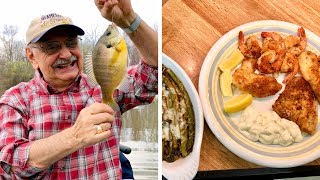 Fishing for Potato Crusted Bluegill (low carb, minimal skill)