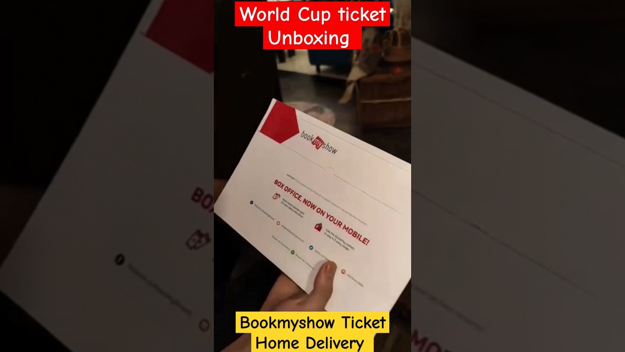 Unboxing bookmyshow world cup 2023 ticket home delivery | ind vs Pak ticket 