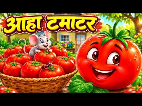 आहा टमाटर बड़े मजेदार | Aaha Tamatar | Popular Hindi Rhymes For Kids | #aahatamatar