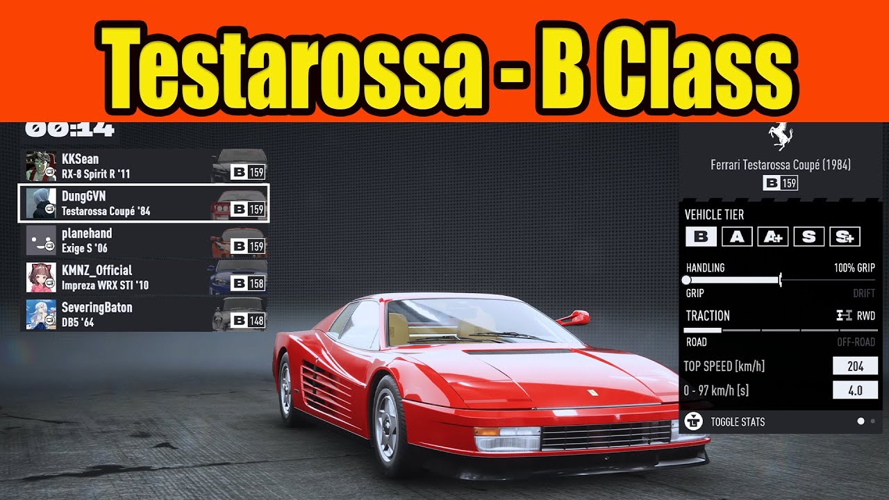 Ferrari Testarossa Build B Class in NFS Unbound - YouTube
