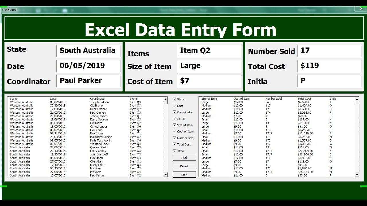 How To Create Excel VBA Data Entry Form With A UserForm YouTube