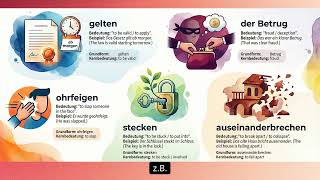 Learn German Words - Geltan,Betrug,Geohrfeigt,Steckt,Auseinanderbricht