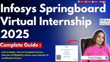 Infosys Springboard Virtual Internship Program 2025 | How to Apply? & How to Complete Courses?