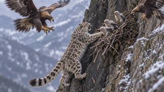 Can the Golden Eagle Parents Save Their Chicks from a Snow Leopard? | Wild animals