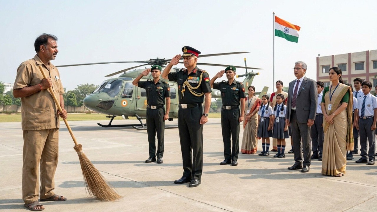 स्कूल के सफाईकर्मी को प्रिंसिपल ने मारी लात 😱 अगले ही दिन स्कूल में लैंड हुआ आर्मी का हेलीकॉप्टर!🚁