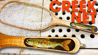 Celebrity Maple Fishing Net with Fish Carving in Handle Profile