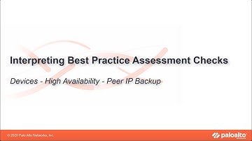 High Availability - Backup Peer HA1 IP Address - Interpreting BPA Checks - Devices