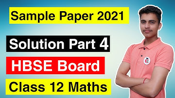 Class 12th Maths Sample Question Paper 2021 for HBSE Board || Part 4 ( Question 31 to 40 ) MCQs