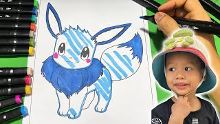 Cute Eevee Pokemon Coloring Vibrant Adventure for Preschoolers