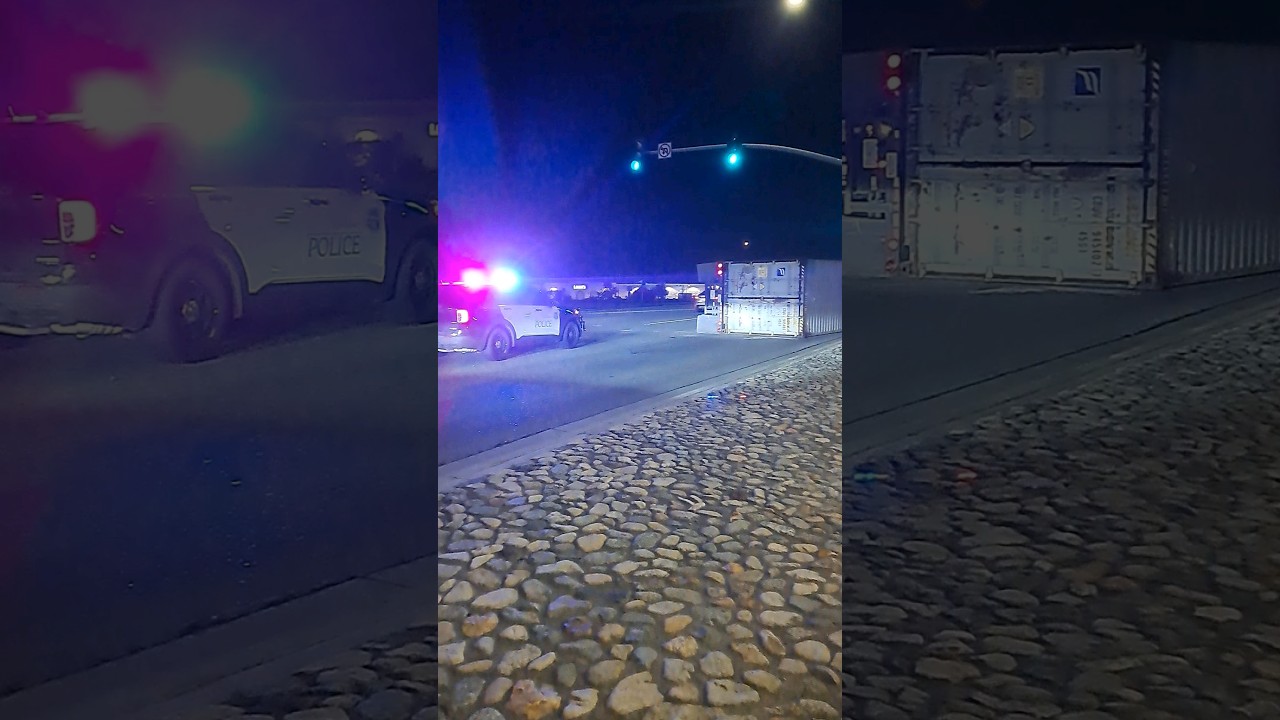 SEMI TRAILER OVERTURNED ON SIERRA AVE & W INTERSTATE 210 05/02/2024 NO INJURIES