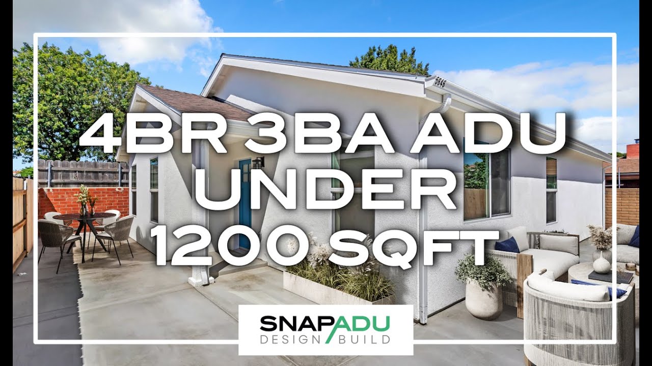 Large ADU Video Tour San Diego - 1200 sqft - 4BR 3BA College Area Rental