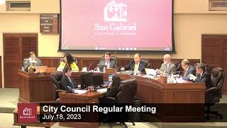 City Council Regular Meeting - July 18, 2023 Regular Meeting - City of San Gabriel