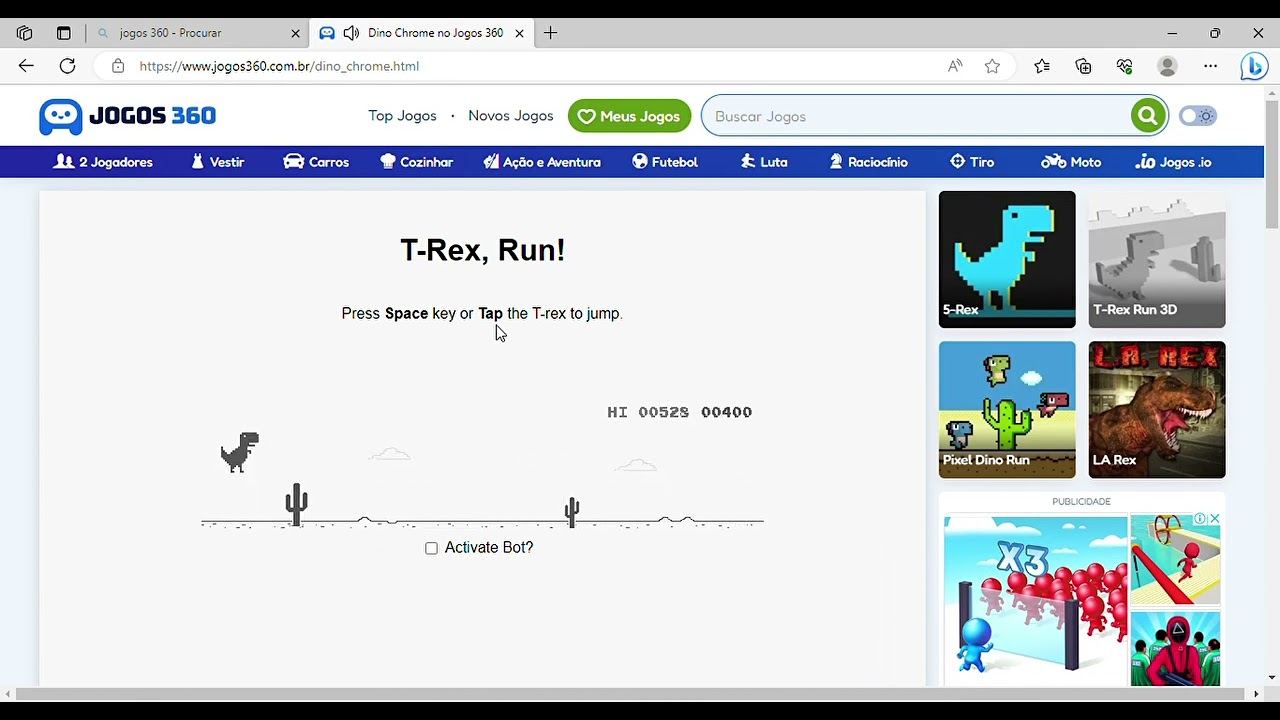 JOGUE COMIGO, NO MEU PRIMEIRO VIDEO NO CANAL! Dino Chrome no Jogos