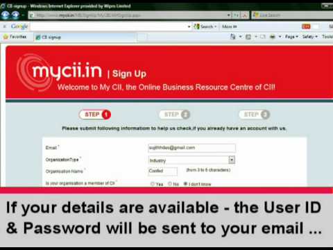 Tutorial Video - Sign Up in My CII