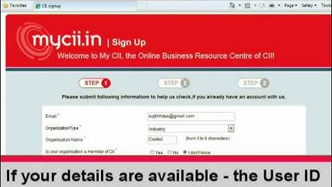 Tutorial Video - Sign Up in My CII