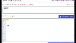 MTH633 (Group Theory) Quiz no.2 Fall 2023