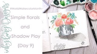 #WorldWaterColorMonth Simple Floral Mug Painting