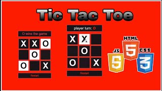 TIC TAC TOE GAME USING JAVASCRIPT • CSS • HTML