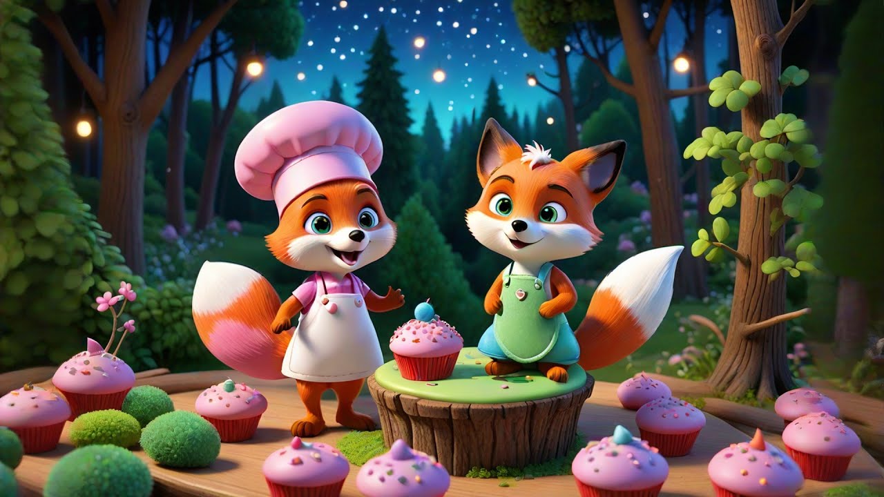 Three Candy Foxes Bake Sweet Treats | Counting Song for Kids | Fun Animal Rhymes and Learning Songs